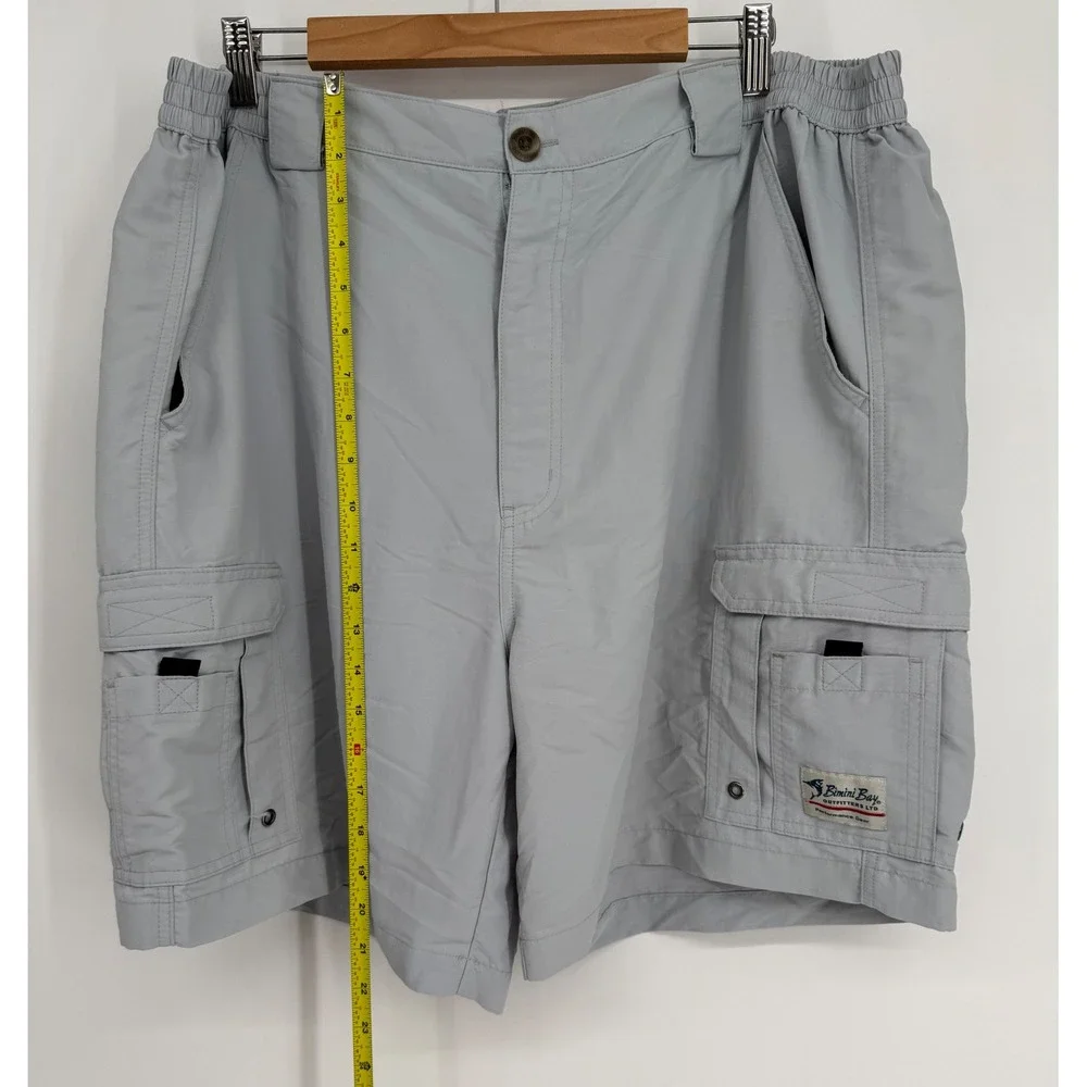Bimini Bay Outfitters Mens Gray Nylon Performance‎ Cargo Fishing Shorts Sz 42